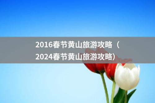 2016春节黄山旅游攻略（2024春节黄山旅游攻略）