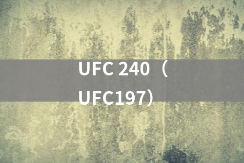 UFC 240（UFC197）